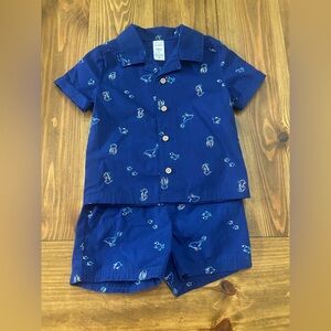 Carter's Blue ocean themed short Set with Sea Creatures